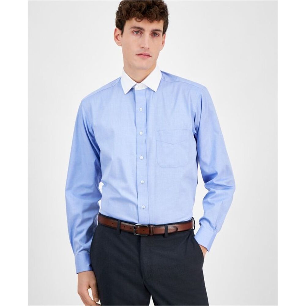 Club Room Mens Pinpoint Solid Button Down Dress Shirt, NWT